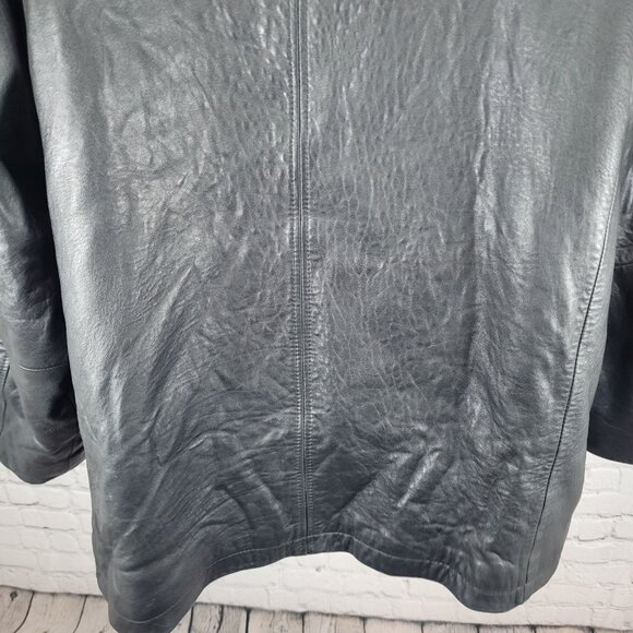 Authentics By Boston Outfitters Black Genuine Leather Insulated Jacket 3XLT *zip - Picture 10 of 14